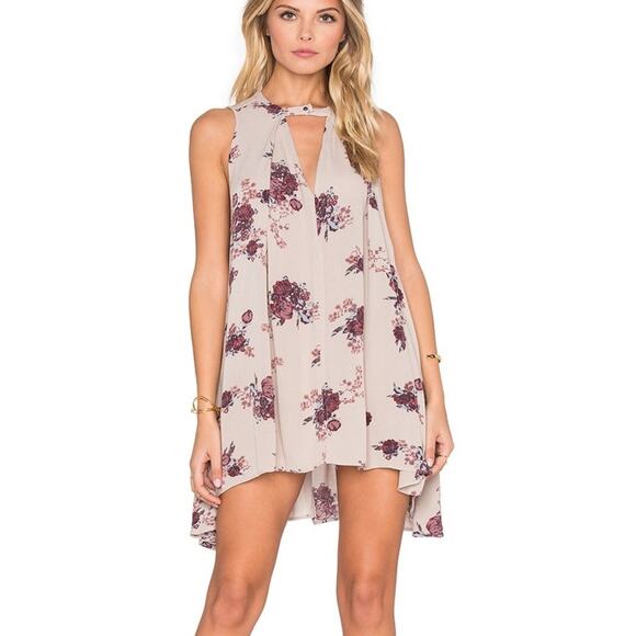 Free People Tree Swing Tunic Dress Washed Stone Floral Combo Size X-Small - Picture 7 of 13